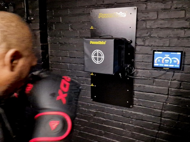 PowerKube punching bag boxing workout station at Boxing Fitness MK gym