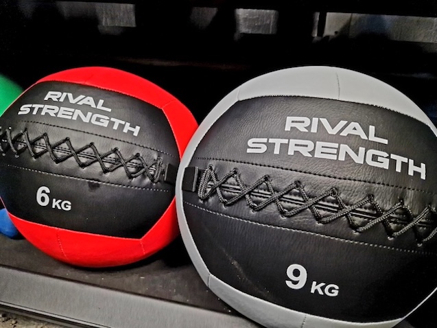 Rival Strength branded medicine balls and gym equipment at Boxing Fitness MK